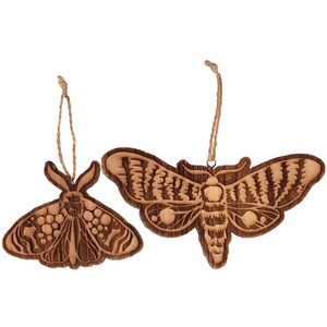 Wooden Moths Ornament Set Primitives by Kathy